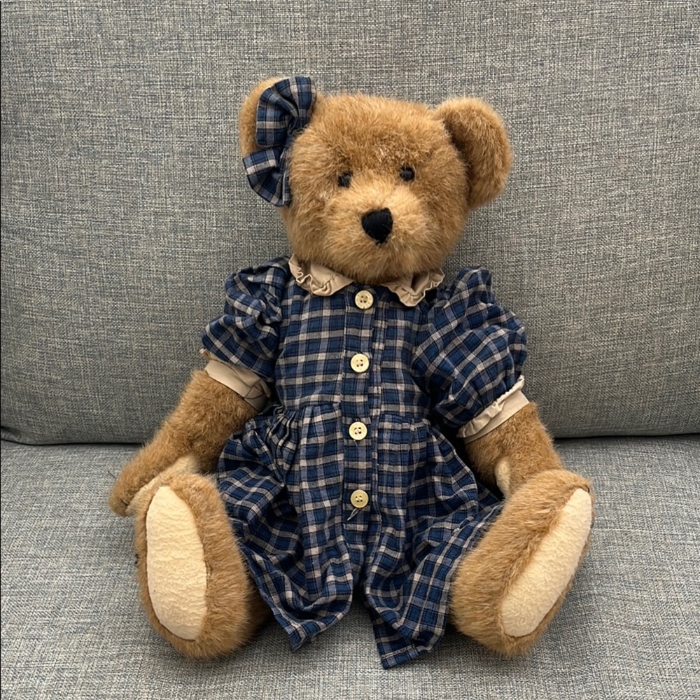 Boyd’s bears vintage Plaid Dress Teddy Bear